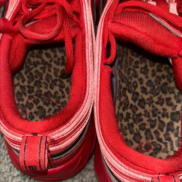 Nike Air Max Red and Black Cheetah Print Sneakers Size 9 - Picture 5 of 9